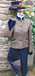 J 6 single breasted jacket with navy velvet trim. Shown with cropped trousers with matching side pleat.jpg